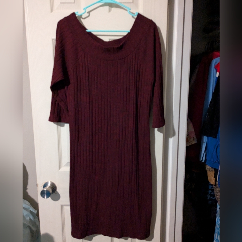 Allison Brittney Maroon Knit Dress